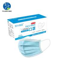 Disposable real bfe 99% melt-blown fabric face mask earloop blue color 3 plys protective face masks factory OEM available